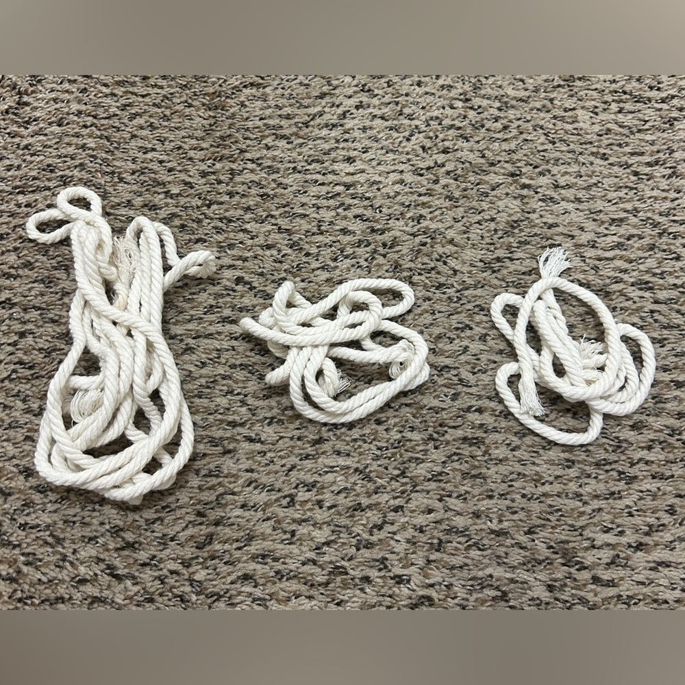 3 Yarn Ropes 127.5 inches, 51.5 inches, 42.5 inches